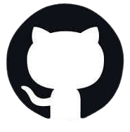 GitHub logo with a black circle and white silhouette of a cat.