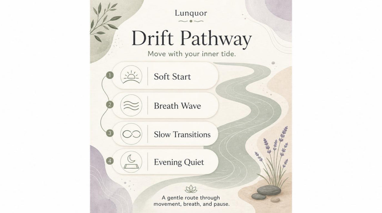 Lunquor Drift Pathway product with wavy design and text on a white background
