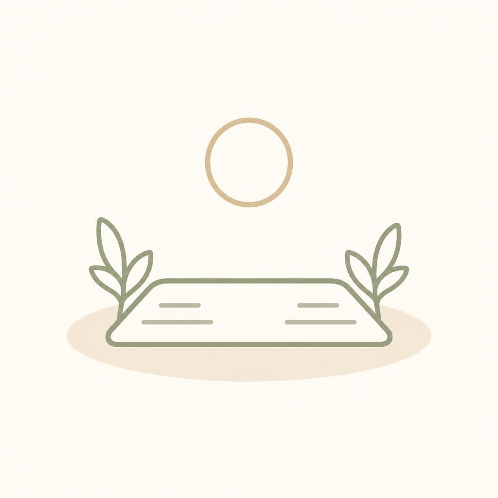 Decorative icon with a banner and leaves on a white background